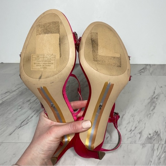 Sam Edelman Daisie Fuchsia Stiletto Heeled Sandal Pump 9 1/2 - Picture 14 of 15